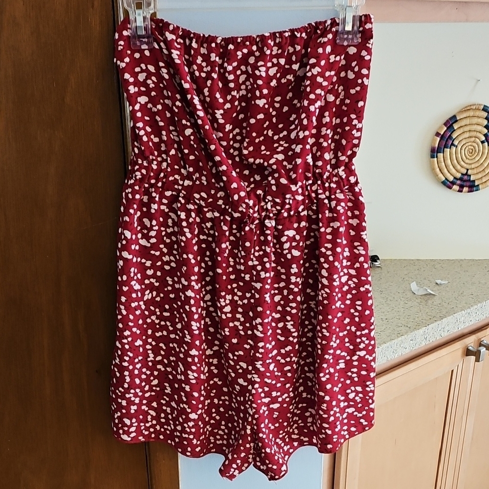 Shein Sleeveless Red And White Romper
